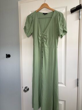 Madewell Button-Front Sage Green Maxi Dress